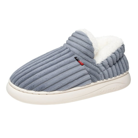 Fengactive Women's Ankle Bootie Slipper Plush Warm Indoor Outdoor Shoes Comfy Fleece Lined Slipper with Anti-Slip Sole