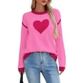 thumbnail image 1 of Fengactive Women's Big Cute Heart Sweater Long Sleeve Crew Neck Knit Pullover Fashion Fall 2025, 1 of 6