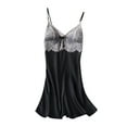 thumbnail image 1 of Fengactive Women's Built-in Bra Camisole Nightgown Sexy Lace Patchwork Deep V Lingerie Nightwear, 1 of 6