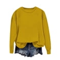 thumbnail image 1 of Fengactive Women's Casual Crew Neck Sweatshirts Raglan Long Sleeve Solid Tunic Tops Loose Pullovers, 1 of 6