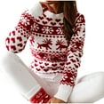 thumbnail image 1 of Fengactive Women's Christmas Snowflake Knitted Sweater Long Sleeve Crew Neck Heart Animal Print Pullover Knitwear, 1 of 7
