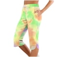 thumbnail image 1 of Fengactive Women's Drawstring Capri Pants Straight Leg Tie Dye Print Capris Summer Outdoor Clothes, 1 of 7