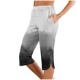 thumbnail image 1 of Fengactive Women's Drawstring Capri Pants Straight Leg Tie Dye Print Capris Summer Outdoor Clothes, 1 of 7