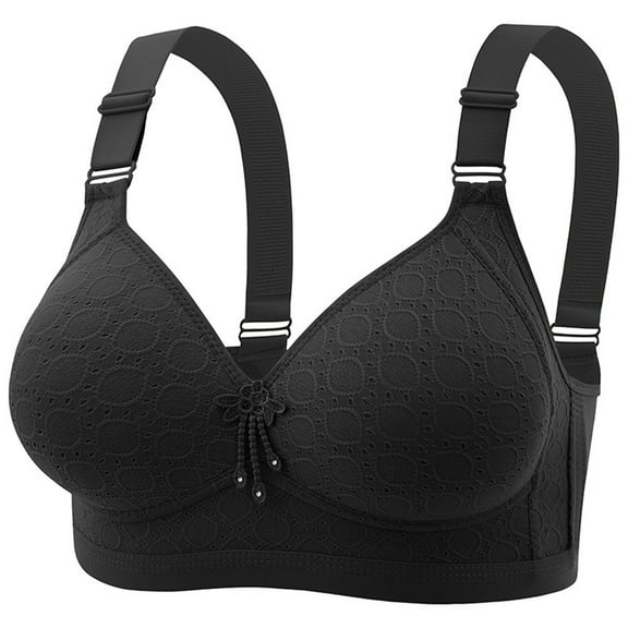 Fengactive Women's Embroidered Comfort Wireless Bra No Trace Full-Coverage T-Shirt Bra Sports Brasserie Soft Cup