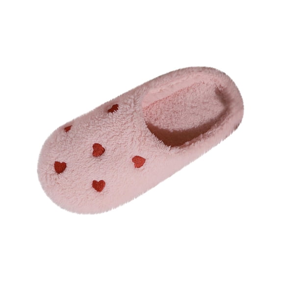 Fengactive Women's Heart-Shaped House Slippers with Plush Lining for Indoor and Outdoor Comfort