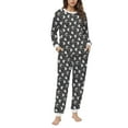 thumbnail image 1 of Fengactive Women's Long Sleeve Crew Neck Pajama Set With Pockets Printed Lounge Sets Two Piece Pj Outfits, 1 of 6
