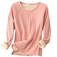thumbnail image 1 of Fengactive Women's Long Sleeve Thermal Pullover Winter Warm Crewneck Shirts Fleece Lined Pajamas Tops Soft Loungewear, 1 of 6