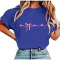 thumbnail image 1 of Fengactive Women's Mothers Day T Shirts Shirt Short Sleeve Crew Neck Bow Printed Casual Shirts, 1 of 4