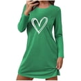 thumbnail image 1 of Fengactive Women's Nightgown Cute Heart Graphic Sleepshirts Long Sleeve Comfy Lounge House Sleepwear Pajama Dresses, 1 of 6