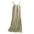 thumbnail image 1 of Fengactive Women's Nightgown Soft Crewneck Pajama Dress Solid Nightgown With Built In Bra Sleeveless Strap Sleepwear, 1 of 7