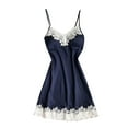 thumbnail image 1 of Fengactive Women's Nightwear Sleepwear Lace Spaghetti Strap Dress Chemises V Neck Full Slip Nightgown, 1 of 4