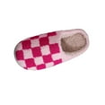 thumbnail image 1 of Fengactive Women's Plush Warm Checked House Slippers Casual Home Shoes Soft Slip-on Couple Outdoor Indoor Bedroom Shoes, 1 of 9
