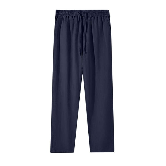 Fengactive Women's Relaxed Fit Cotton Linen Sweatpants for Women Solid Color Elastic Waist Drawstring Lounge Pants for Women