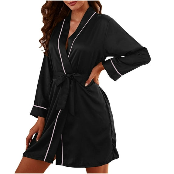 Fengactive Women's Robes for Bride Bridesmaid Short Bathrobe Wedding Party Loungewear Robe Dressing Nightgown