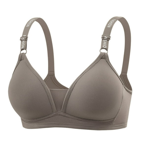 Fengactive Women's Seamless Comfortable Bra Full Coverage Wireless Stretch T-Shirt Bras Ribbed Push Up Everyday Bralette