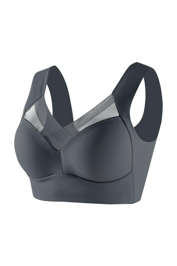 Women's Seamless Powerful Push Up Wireless Bra Lift Full-Figure Posture Correcting Bra Anti Sagging Bra