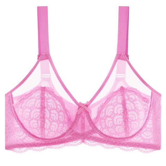 Fengactive Women's Sexy Lace Bra Fashion Sheer Mesh Push Up Bralettes Lightweight Breathable Full Coverage Bra