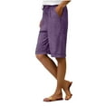 thumbnail image 1 of Fengactive Women's Shorts Bermuda Long Shorts Yoga Exercise Knee Length Workout Athletic with Pockets, 1 of 9