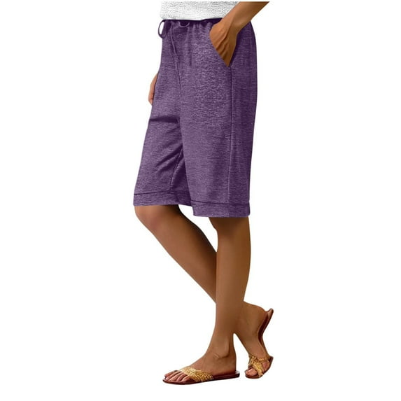 Fengactive Women's Shorts Bermuda Long Shorts Yoga Exercise Knee Length Workout Athletic with Pockets