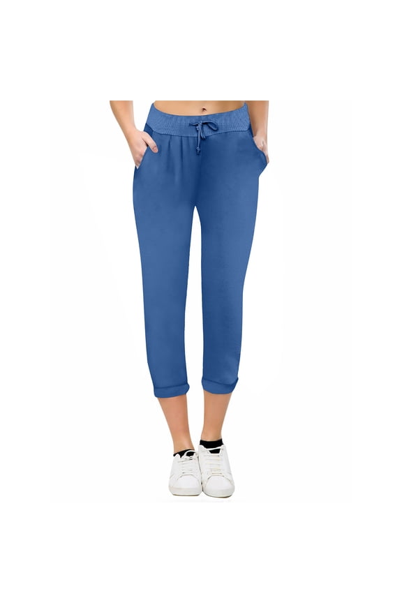 Women's Slim Fit Drawstring Pencil Pants Elastic Waist Casual Work Pants with Pockets