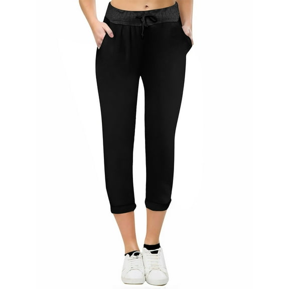 Fengactive Women's Slim Fit Drawstring Pencil Pants Elastic Waist Casual Work Pants with Pockets