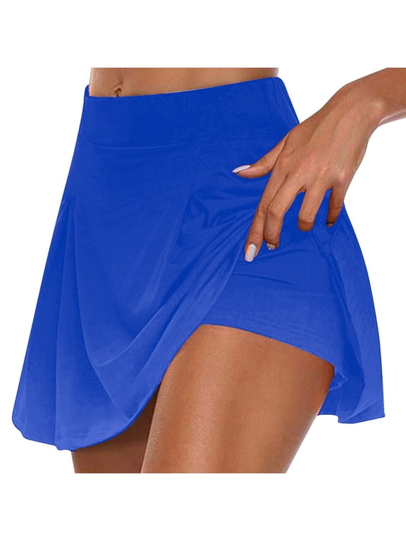 Women's Summer 2-in-1 Running Skort - High Waisted Athletic Tennis Skirt with Shorts