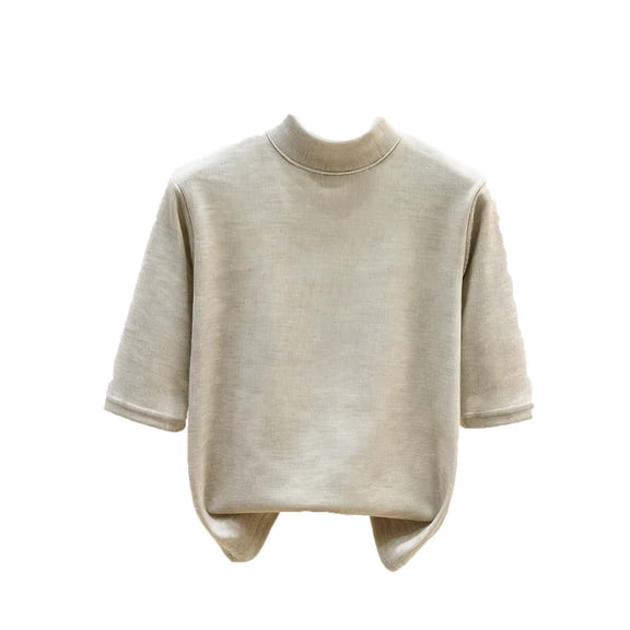 Fengactive Women's Turtleneck 3/4 Sleeve Shirts Casual Comfy Regular Solid Color Pullover Tops