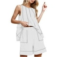 thumbnail image 1 of Fengactive Women's Two Piece Short Set Drawstring Elastic Waist Pants Round Neck Tank Tops Comfy Sweatsuit, 1 of 9