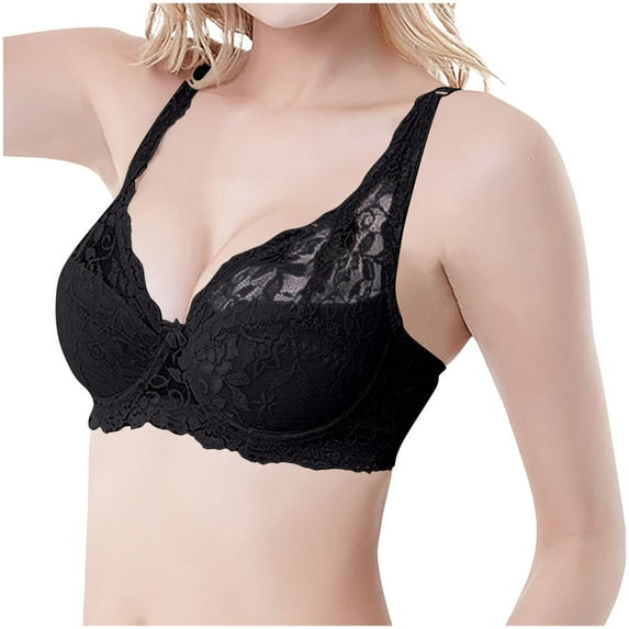 Fengactive Women's Underwire Balconette Stretch Lace Bra Supportive Lift Comfort for Large Bust