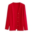 thumbnail image 1 of Fengactive Women's V-Neck Long Sleeve Button Down Lightweight Sweater Soft Knit Cardigan, 1 of 7