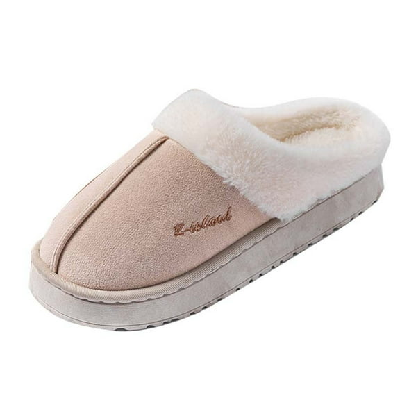 Fengactive Women's Warm Thicken Fleece Clog Slip on Winter Fall Indoor Slippers Classic Cozy House Shoes