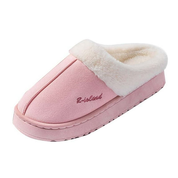 Fengactive Women's Warm Thicken Fleece Clog Slip on Winter Fall Indoor Slippers Classic Cozy House Shoes