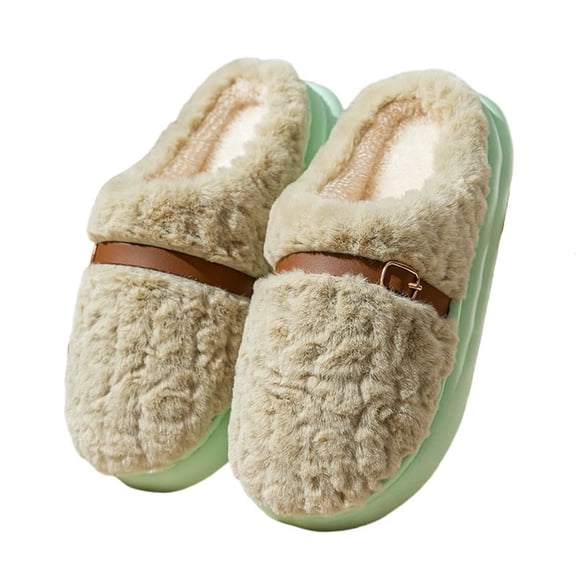 Fengactive Women's Winter Plush Lined Slipper Cozy Indoor Outdoor Slip On House Shoes Premium Soft Non-Slip Sole Slipper