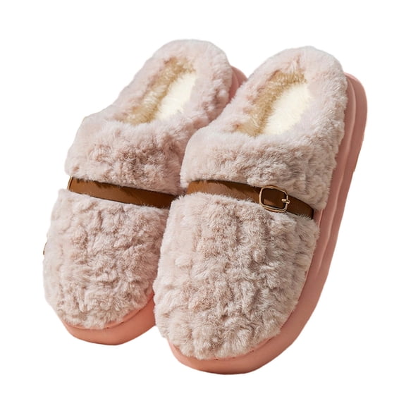 Fengactive Women's Winter Plush Lined Slipper Cozy Indoor Outdoor Slip On House Shoes Premium Soft Non-Slip Sole Slipper