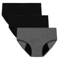 thumbnail image 1 of QINGFSAP Womens 3 Pack Plus Size Mid Rise Period Briefs Cotton Leak Proof Breathable Underwear, 1 of 3