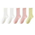thumbnail image 1 of Fengactive Womens 5 Pack Crew Socks Solid Mid Calf Basic Socks Soft Breathable Comfortable for Daily Wear, 1 of 3