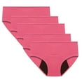 thumbnail image 1 of QINGFSAP Womens 5 Pack Plus Size Mid Rise Period Briefs Cotton Leak Proof Breathable Underwear, 1 of 3