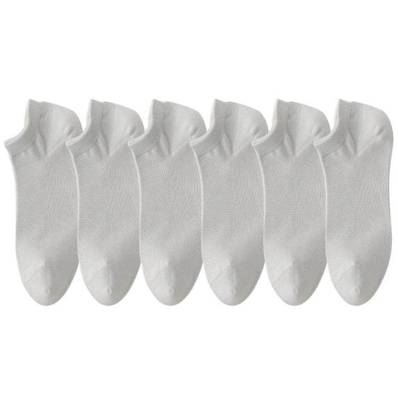 QINGFSAP Womens 6 Pack Mesh No Show Socks Breathable Low Cut Liner Socks with Non Slip Grip for Summer
