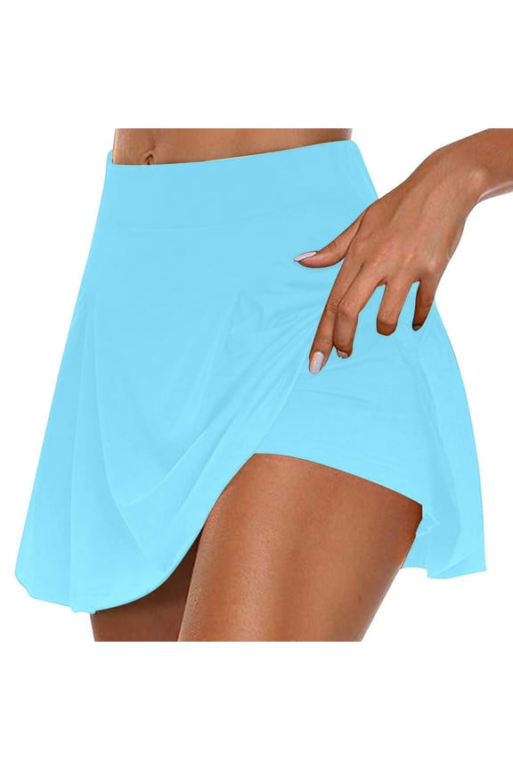 Womens Athletic Skorts Summer Workout Built-in Shorts Sports Running Casual High Waisted Yoga Skirts
