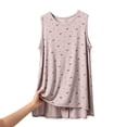 thumbnail image 1 of Fengactive Womens Bow Print Tank Top Crew Neck Sleeveless Hi Low Hem Relaxed Layering Shirt, 1 of 5