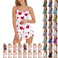 thumbnail image 1 of QINGFSAP Womens Cami Pajama Sets 2 Piece Cute Print Pjs Soft Tank Top Elastic Waist Shorts Camisole Lounge Set, 1 of 4