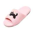 thumbnail image 1 of Fengactive Womens Cat Embroidery Open Toe Slide Slippers Round Toe Soft Sole Breathable Casual House Slippers, 1 of 8
