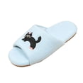 thumbnail image 1 of Fengactive Womens Cat Embroidery Open Toe Slide Slippers Round Toe Soft Sole Breathable Casual House Slippers, 1 of 8