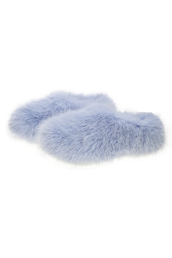 Womens Closed Heel Mule Slippers Plush Textured Upper Chunky Platform Outdoor Winter Shoes