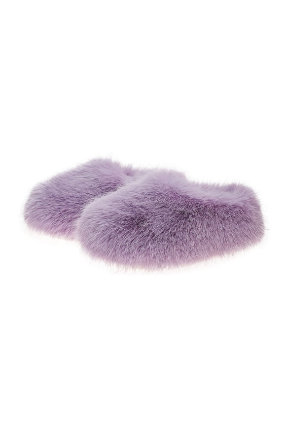 Womens Closed Heel Mule Slippers Plush Textured Upper Chunky Platform Outdoor Winter Shoes