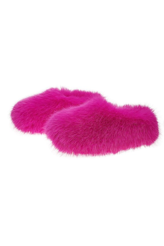 Womens Closed Heel Mule Slippers Plush Textured Upper Chunky Platform Outdoor Winter Shoes