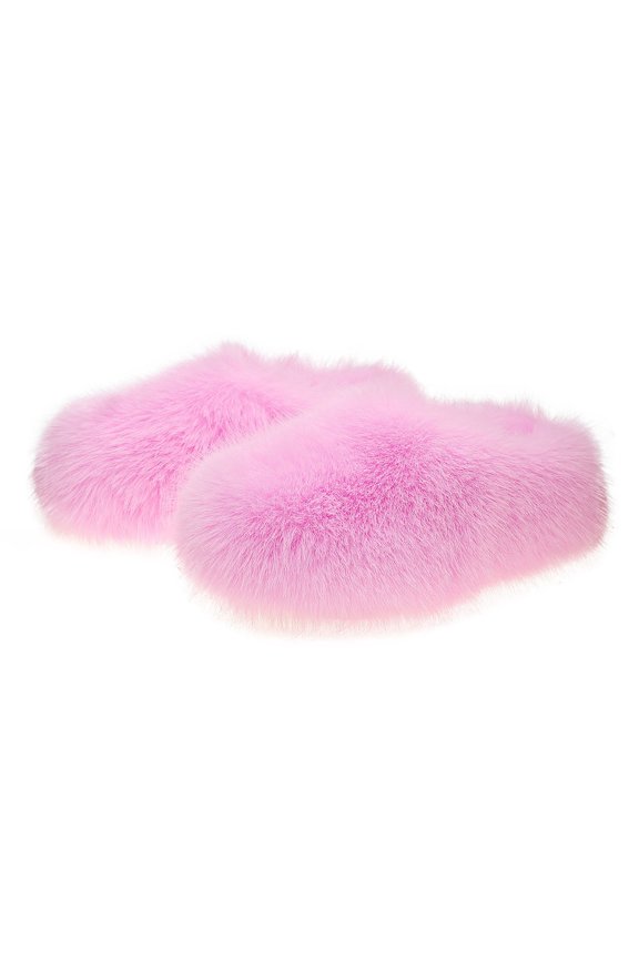 Womens Closed Heel Mule Slippers Plush Textured Upper Chunky Platform Outdoor Winter Shoes