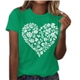 thumbnail image 1 of Fengactive Womens Crewneck Short Sleeved Heart Graphic Shirts Summer T-Shirts Casual Cute Loose Fit Tee, 1 of 4