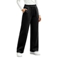 thumbnail image 1 of QINGFSAP Womens Fleece Sweatpants with Pockets Drawstring Waist Straight Leg Casual Daily Long Pants, 1 of 6