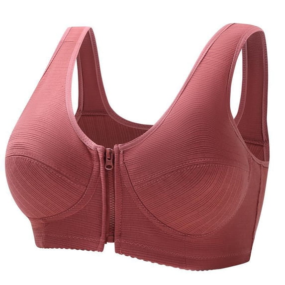 Fengactive Womens Front Closure Zipper Bras No Underwire Push Up Full Coverage Lightweight Comfort Daily Bralettes